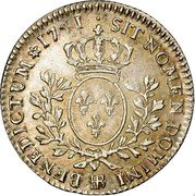 France 24 Sols (1/5 ECU) Louis XV 1741 BB KM# 515.4 SIT NOMEN DOMINI BB BENEDICTUM 1741 coin reverse