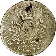 France 24 Sols (1/5 ECU) Louis XV 1741 Cow KM# 530 SIT NOMEN DOMINI BENEDICTUM 1741 coin reverse France 24 Sols (1/5 ECU) Louis XV 1741 Cow KM# 530 SIT NOMEN DOMINI BENEDICTUM 1741 coin reverse