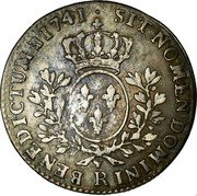 France 24 Sols (1/5 ECU) Louis XV 1741 R KM# 515.15 SIT NOMEN DOMINI R BENEDICTUM 1741 coin reverse France 24 Sols (1/5 ECU) Louis XV 1741 R KM# 515.15 SIT NOMEN DOMINI R BENEDICTUM 1741 coin reverse