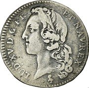 France 24 Sols (1/5 ECU) Louis XV 1757 A KM# 515.1 LUD XV D G FR ET NAV REX coin obverse France 24 Sols (1/5 ECU) Louis XV 1757 A KM# 515.1 LUD XV D G FR ET NAV REX coin obverse