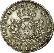 France 24 Sols (1/5 ECU) Louis XV 1766 L KM# 515.9 SIT NOMEN DOMINI L BENEDICTUM 1766 coin reverse France 24 Sols (1/5 ECU) Louis XV 1766 L KM# 515.9 SIT NOMEN DOMINI L BENEDICTUM 1766 coin reverse