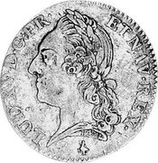 France 24 Sols (1/5 ECU) Louis XV 1771 A KM# 553.1 LUD XV D G FR ET NAV REX coin obverse
