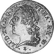 France 24 Sols (1/5 ECU) Louis XV 1773 Cow KM# 560 LUD XV D G FR ET NA RE BD coin obverse France 24 Sols (1/5 ECU) Louis XV 1773 Cow KM# 560 LUD XV D G FR ET NA RE BD coin obverse