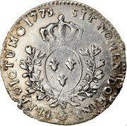 France 24 Sols (1/5 ECU) Louis XVI 1775 KM# 569.14 SIT NOMEN DOMINI & BENEDICTUM 1775 coin reverse France 24 Sols (1/5 ECU) Louis XVI 1775 KM# 569.14 SIT NOMEN DOMINI & BENEDICTUM 1775 coin reverse