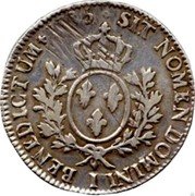 France 24 Sols (1/5 ECU) Louis XVI 1785 I KM# 569.5 SIT NOMEN DOMINI I BENEDICTUM 1785 coin reverse France 24 Sols (1/5 ECU) Louis XVI 1785 I KM# 569.5 SIT NOMEN DOMINI I BENEDICTUM 1785 coin reverse