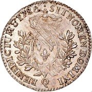 France 24 Sols (1/5 ECU) Louis XVI 1786 Q KM# 569.11 SIT NOMEN DOMINI Q BENEDICTUM 1786 coin reverse
