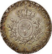 France 24 Sols (1/5 ECU) Louis XVI 1786 R KM# 569.12 SIT NOMEN DOMINI R BENEDICTUM 1786 coin reverse