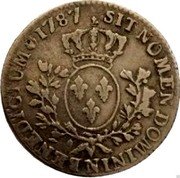 France 24 Sols (1/5 ECU) Louis XVI 1787 N KM# 569.10 SIT NOMEN DOMINI N BENEDICTUM 1787 coin reverse France 24 Sols (1/5 ECU) Louis XVI 1787 N KM# 569.10 SIT NOMEN DOMINI N BENEDICTUM 1787 coin reverse