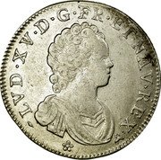 France 30 Sols (1/4 ECU) Louis XV 1716 B KM# 419.3 LVD XV D G FR ET NAV REX coin obverse