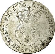 France 30 Sols (1/4 ECU) Louis XV 1716 B KM# 419.3 SIT NOMEN DOMINI B BENEDICTUM 1716 coin reverse