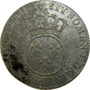 France 30 Sols (1/4 ECU) Louis XV 1716 C KM# 419.4 SIT NOMEN DOMINI C BENEDICTUM 1716 coin reverse France 30 Sols (1/4 ECU) Louis XV 1716 C KM# 419.4 SIT NOMEN DOMINI C BENEDICTUM 1716 coin reverse