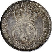 France 30 Sols (1/4 ECU) Louis XV 1716 & KM# 419.23 SIT NOMEN DOMINI & BENEDICTVM 1716 coin reverse France 30 Sols (1/4 ECU) Louis XV 1716 & KM# 419.23 SIT NOMEN DOMINI & BENEDICTVM 1716 coin reverse