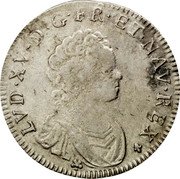 France 30 Sols (1/4 ECU) Louis XV 1716 K KM# 419.10 LVD XV D G FR ET NAV REX coin obverse
