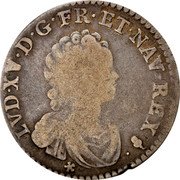 France 30 Sols (1/4 ECU) Louis XV 1716 S KM# 419.15 LVD XV D G FR ET NAV REX coin obverse