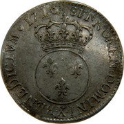 France 30 Sols (1/4 ECU) Louis XV 1716 X KM# 419.19 SIT NOMEN DOMINI X BENEDICTVM 1716 coin reverse