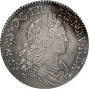 France 30 Sols (1/4 ECU) Louis XV 1718 X KM# 433.12 LVD XV D G FR ET NAV REX coin obverse