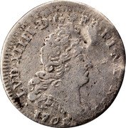 France 5 Sols (1/16 ECU) Louis XIV 1702 D KM# 337.6 LVD XIIII D G FR ET NAV REX 1702 coin obverse France 5 Sols (1/16 ECU) Louis XIV 1702 D KM# 337.6 LVD XIIII D G FR ET NAV REX 1702 coin obverse