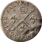 France 5 Sols (1/16 ECU) Louis XIV 1702 D KM# 337.6 D DOMINE SALVVM FAC REGEM coin reverse France 5 Sols (1/16 ECU) Louis XIV 1702 D KM# 337.6 D DOMINE SALVVM FAC REGEM coin reverse