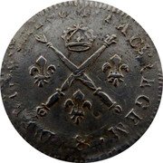 France 5 Sols (1/16 ECU) Louis XIV 1702 & KM# 337.24 & DOMINE SALVVM FAC REGEM coin reverse France 5 Sols (1/16 ECU) Louis XIV 1702 & KM# 337.24 & DOMINE SALVVM FAC REGEM coin reverse