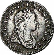 France 6 Sols (1/20 ECU) Louis XV 1716 & KM# 416.4 LVD XV D G FR ET NAV REX coin obverse France 6 Sols (1/20 ECU) Louis XV 1716 & KM# 416.4 LVD XV D G FR ET NAV REX coin obverse