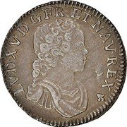 France 6 Sols (1/20 ECU) Louis XV 1716 K KM# 416.2 LVD XV D G FR ET NAV REX coin obverse