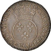 France 6 Sols (1/20 ECU) Louis XV 1716 K KM# 416.2 SIT NOMEN DOMINI K BENEDICTVM 1716 coin reverse
