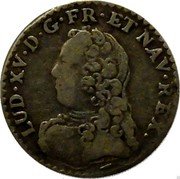 France 6 Sols (1/20 ECU) Louis XV 1727 W KM# 480.21 LUD XV D G FR ET NAV REX coin obverse