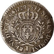 France 6 Sols (1/20 ECU) Louis XV 1729 I KM# 480.9 SIT NOMEN DOMINI I BENEDICTUM 1729 coin reverse France 6 Sols (1/20 ECU) Louis XV 1729 I KM# 480.9 SIT NOMEN DOMINI I BENEDICTUM 1729 coin reverse