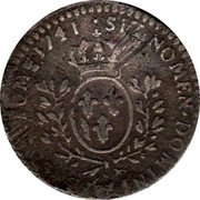 France 6 Sols (1/20 ECU) Louis XV 1741 Cow KM# 531 SIT NOMEN DOMINI BENEDICTUM 1741 coin reverse France 6 Sols (1/20 ECU) Louis XV 1741 Cow KM# 531 SIT NOMEN DOMINI BENEDICTUM 1741 coin reverse