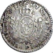 France 6 Sols (1/20 ECU) Louis XV 1741 P KM# 510.11 SIT NOMEN DOMINI P BENEDICTUM 1741 coin reverse
