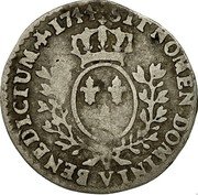 France 6 Sols (1/20 ECU) Louis XV 1744 V KM# 510.15 SIT NOMEN DOMINI V BENEDICTUM 1744 coin reverse France 6 Sols (1/20 ECU) Louis XV 1744 V KM# 510.15 SIT NOMEN DOMINI V BENEDICTUM 1744 coin reverse