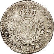 France 6 Sols (1/20 ECU) Louis XV 1760 A KM# 510.1 SIT NOMEN DOMINI A BENEDICTUM 1760 coin reverse France 6 Sols (1/20 ECU) Louis XV 1760 A KM# 510.1 SIT NOMEN DOMINI A BENEDICTUM 1760 coin reverse