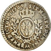 France 6 Sols (1/20 ECU) Louis XV 1769 AA KM# 510.2 SIT NOMEN DOMINI AA BENEDICTUM 1769 coin reverse France 6 Sols (1/20 ECU) Louis XV 1769 AA KM# 510.2 SIT NOMEN DOMINI AA BENEDICTUM 1769 coin reverse