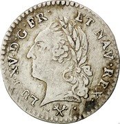 France 6 Sols (1/20 ECU) Louis XV 1773 L KM# 552.4 LUD XV D G FR ET NAV REX coin obverse France 6 Sols (1/20 ECU) Louis XV 1773 L KM# 552.4 LUD XV D G FR ET NAV REX coin obverse