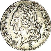 France 6 Sols (1/20 ECU) Louis XV 1779 A KM# 552.1 LVD XV D G FR ET NAV REX coin obverse