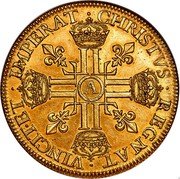 France 8 Louis D'or Louis XIII 1640 A KM# 112 CHRISTVS REGNAT VINCIT ET IMPERAT A coin reverse France 8 Louis D'or Louis XIII 1640 A KM# 112 CHRISTVS REGNAT VINCIT ET IMPERAT A coin reverse