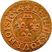 France Denier Tournois Gaston de Orleans 1644 KM# 28 DENIER.TOVRNOIS.1644 coin reverse France Denier Tournois Gaston de Orleans 1644 KM# 28 DENIER.TOVRNOIS.1644 coin reverse