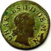 France Denier Tournois Nevers & Rethel Coinage 1652 A KM# 47 CHARLES II D DE MAN coin obverse