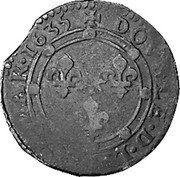 France Double Tournois Charles of Gonzaga 1635 KM# 5 DOVBLE D... A R 1635 coin reverse France Double Tournois Charles of Gonzaga 1635 KM# 5 DOVBLE D... A R 1635 coin reverse