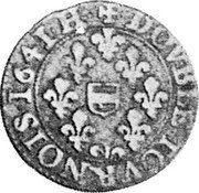France Double Tournois Boisbelle & Henrichemont 1641 KM# 6 DOVBLE TOVRNOIS 1641 H coin reverse