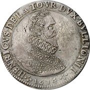 France ECU Henri de la Tour d'Auvergne 1614 KM# 28 HENRICVS DE LA TOVR DVX BVLLIONII 1614 coin obverse France ECU Henri de la Tour d'Auvergne 1614 KM# 28 HENRICVS DE LA TOVR DVX BVLLIONII 1614 coin obverse