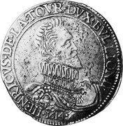 France ECU Bouillon & Sedan Coinage 1614 KM# 27 HENRICVS DE LA TOVR DVX BVLLION II 1614 coin obverse France ECU Bouillon & Sedan Coinage 1614 KM# 27 HENRICVS DE LA TOVR DVX BVLLION II 1614 coin obverse
