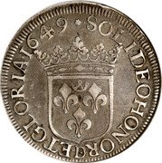 France ECU William IX 1649 KM# 98 SOLI DEO HONOR ET GLORIA 1649 coin reverse France ECU William IX 1649 KM# 98 SOLI DEO HONOR ET GLORIA 1649 coin reverse