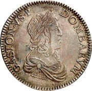 France ECU Gaston de Orleans 1652 DAV# 3830 GASTON.VS.P DOMBARVM coin obverse