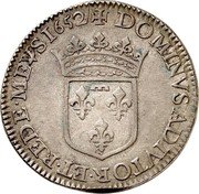 France ECU Gaston de Orleans 1652 DAV# 3830 DOMINVS ADIVTOR ET REDE MEVS 1652 coin reverse
