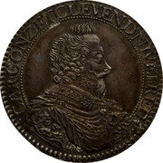 France ECU Carlo II Gonzaga 1611 KM# 29 .CAR. GONZ. ET. CLEVEN. D. NIV. ET. RETH coin obverse