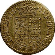 France Florin Charles of Gonzaga 1608 KM# 43 SVP PRINCEPS ARCHENSIS FI DES coin obverse France Florin Charles of Gonzaga 1608 KM# 43 SVP PRINCEPS ARCHENSIS FI DES coin obverse