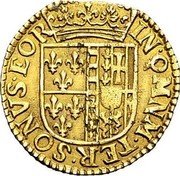 France Florin D’or Francis de Bourbon ND (1605) KM# 20 IN OMNM TER SONVS EOR coin reverse