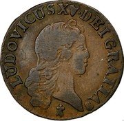 France Liard Louis XV 1721 S KM# 450.4 LUDOVICUS XV DEI GRATIA coin obverse France Liard Louis XV 1721 S KM# 450.4 LUDOVICUS XV DEI GRATIA coin obverse