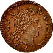 France Liard Louis XV 1768 A KM# 543.1 LUDOV XV D GRATIA coin obverse France Liard Louis XV 1768 A KM# 543.1 LUDOV XV D GRATIA coin obverse